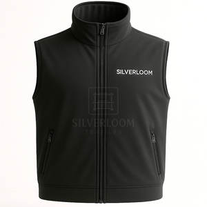 Gilet personnalisé pour hommes sans manches avec fermeture éclair Anti-boulochage Polyester Softshell Bodywarmer avec SILVERLOOM Logo - Product Image 4