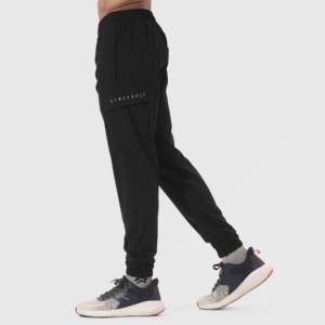 Vibra Luxury French Terry Joggers XL Smart Casual High Waist Pants with Pleats <b>Tie</b> Dye Pattern Embroidery Spandex <b>Black</b> Color - Product Image 3