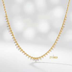 Collar de Diamantes Cultivados en Laboratorio con Cuentas Chapadas en Oro, Plata de Ley 925, Joyería de Lujo para Mujer, Regalo - Product Image 2