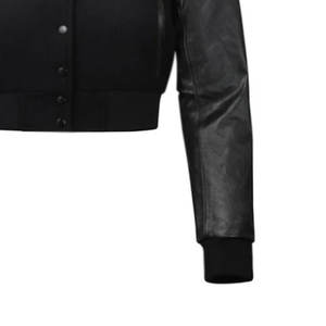 Chaquetas Varsity Cortas para Mujer Hechas con Material 100% Cuero Genuino, las Mejores Chaquetas Varsity Cortas para Mujer Resistentes al Viento al Precio Más Bajo - Product Image 5