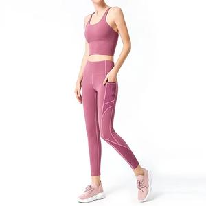 Conjunto de yoga personalizado al por mayor, conjuntos de ropa deportiva de alta calidad, 100% poliéster, deportes, Fitness, mujeres, ropa de gimnasio, conjuntos de ropa de yoga - Product Image 1