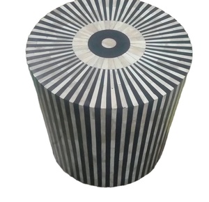 De SCI fabriqué à la main forme cylindrique MDF os incrustation tabouret en gros os moderne bonne qualité salon tabouret pour chambre - Product Image 6