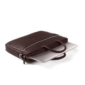 Micro mallette d'affaires en cuir avec logo personnalisé en usine sac à bandoulière vintage pour ordinateur portable en matériau véritable pour hommes - Product Image 4