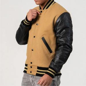 Chaqueta universitaria de alta calidad para hombre, tamaño personalizado, cuello levantado, logotipo frontal, Mangas de cuero bordadas, logotipo personalizado de Color personalizado - Product Image 2