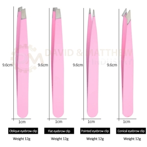 Wholesale Brow Tweezers Stainless Steel Slanted Tip Titanium Matte Black Eyebrow Tweezers for Plucking - Product Image 6