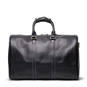 Sac de voyage pliable en cuir véritable avec fermeture à glissière, sangle réglable, durable et portable pour les voyages - Product Image 4