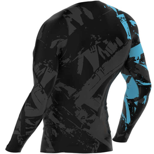 เสื้อว่ายน้ำเล่นฟิตเนสแขนยาวพิมพ์ลายสำหรับผู้ชาย - Product Image 6