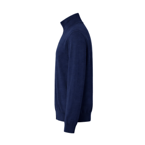 Suéter de Punto con Cierre Completo para Hombre, Cuello Alto, Chaqueta Casual de Invierno, 100% Algodón, Transpirable, con Logotipo Frontal - Product Image 3