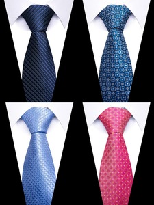 Hi-Tie 100%, corbata de seda para hombre, corbata azul de negocios sólida, 8,5 cm, lazo Formal de boda de lujo de alta calidad y corbatas para hombre - Product Image 4