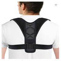 Correcteur de posture lombaire réglable en polyester et coton noir pour une meilleure santé de la colonne vertébrale