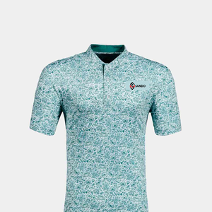 Polo de golf de alta calidad para hombre, logotipo personalizado, botón bordado, diseño de verano, 82.5% poliéster, 17.5% Spandex completo - Product Image 1