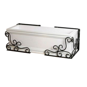Traditional Handcrafted Heavy Gauge Galvanized Steel Window Box Planter With Tudor Rose Decor Outdoor Metal <b>Trough</b> For Gardening - Product Image 5