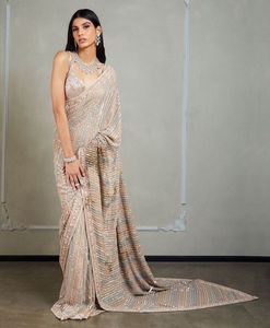 Lourd Designer De Mariage Et De Fête Wear2024 Georgette Broderie Séquence Travail Saree Couleur Pour Dames Faible Taux Grossiste Inde - Product Image 6