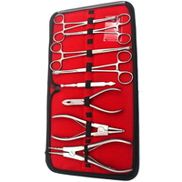 Kit d'outils professionnels de perçage corporel 8 pièces en acier inoxydable allemand, étanche, pour maquillage permanent, pinces pour oreilles, nez et mamelons