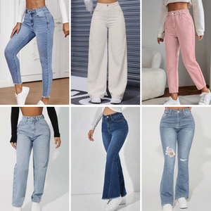 Wholesale <b>Women</b> Skinny <b>Jeans</b> Cotton <b>Stretch</b> <b>Jeans</b> Pants for <b>Women</b> Casual Streetwear High Waist Loose Fit - Product Image 4