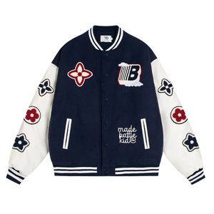 Chaqueta de Invierno con Bordado de Letras de Hip-Hop y Estampado de Flocado para Hombre, Chaquetas de Béisbol Personalizadas de Alta Calidad para Hombre - Product Image 3