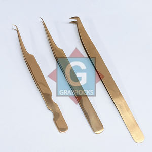 Juego de pinzas para extensión de pestañas de prueba manual Antideslizante Agarre perfecto Pinzas para pestañas de acero inoxidable - Product Image 1