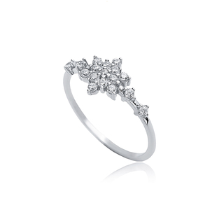 Flower Design Zircon Stone Cluster <b>Ring</b> Wholesale 925 Sterling Silver Jewelry Turkish Handcrafted - Product Image 4