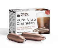 Premium Planet Nitro 2G Pack de 16 chargeurs Parfait pour la préparation de café et de cocktails Nitro en douceur