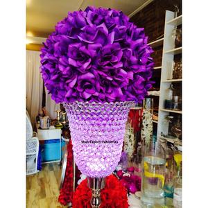 Elegantes candelabros de huracán de cristal/metal dorado Centros de mesa de lujo para el hogar Comedor y boda - Product Image 5