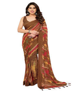 Saris élégants légers en Georgette, anti-humidité, pour mariages indiens et pakistanais, fêtes d'été/d'hiver, collection ELITE BRIDAL - Product Image 1