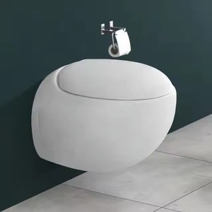 2022, superventas, diseño moderno, WC de cerámica europeo, inodoro montado en la pared, tanque oculto sin montura blanco, baño de trampa P de doble descarga - Product Image 2