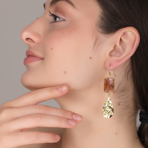 Boucles d'oreilles à la mode DUA en laiton plaqué or 18 carats pour femmes. - Product Image 6
