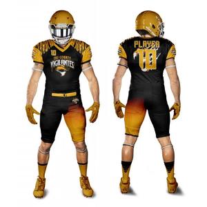 Uniformes de Fútbol Americano para Adultos Sublimados de la Más Alta Calidad, Diseño Personalizado 2025, Jersey de Tela Twill con Pantalones Cortos Integrados - Product Image 2