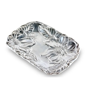 ถาดเสิร์ฟโลหะสีทองดีไซน์ลายเส้นทำจากวัสดุคุณภาพสูงถาดเสิร์ฟพร้อม28x21x16นิ้ว - Product Image 5