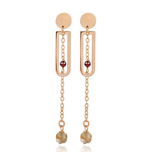 ต่างหูแบบเรียบง่าย ดีไซน์เรขาคณิต ประดับพลอยซิทริน ชุบโรเดียม ทำด้วยมือ เงินแท้ 925 สำหรับงานปาร์ตี้ หรือเป็นของขวัญ - Product Image 6