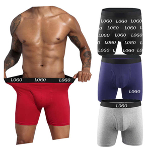 Boxers à ceinture avec logo personnalisé pour hommes Shorts avec motifs imprimés Caleçons en coton pour hommes sous-vêtements - Product Image 1
