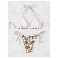 Ensemble de bikini sexy pour femmes, maillot de bain deux pièces avec logo sur le devant, réversible et coupe-vent, service OEM