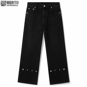 กางเกงยีนส์เดนิมผู้ชายทรงตรงแบบสบายๆ ผ้าฝ้ายคุณภาพสูงราคาถูก ซักแล้ว น้ำหนักเบา แห้งเร็ว เหมาะสำหรับฤดูใบไม้ผลิและฤดูใบไม้ร่วง - Product Image 1