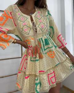 2025 recién llegado vestido de mujer Floral bordado ucraniano de alta calidad al por mayor transpirable diseño Natural ecológico - Product Image 2