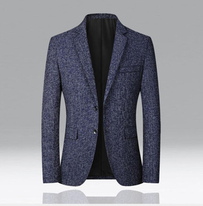 Diseño personalizado de los hombres Slim Casual Business Blazers Venta caliente a rayas de doble botonadura Cierre Moda Marca Abrigos Tops - Product Image 1