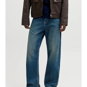 Pantalon en jean décontracté pour homme avec logo personnalisé, coupe ample, vêtements décontractés, coupe ample, pantalon délavé à l'acide, taille premium - Product Image 5