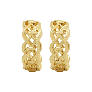 Elegantes Pendientes de Aro de Latón Chapado en Oro, Joyería Romántica para Mujer, para Fiestas y Uso Diario, Tamaño Personalizado - Product Image 1