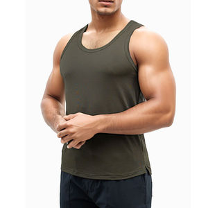 2025 personnalisé hommes sans manches Gym débardeur coupe ample Top vente 100% coton avec Polyester & Spandex Vintage Fitness Style - Product Image 1