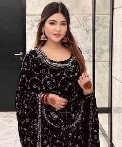 Beautiful Georgette Simple Full Flair Gown with Embroidery Thread Work Dupatta Party Wear Wholesale Price Ethnic Garment Muslim - Product Image 5