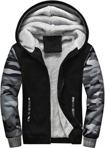Winter Wholesale Thicken Warm Wool Jogging Zip up <b>Men</b> Custom <b>Sherpa</b> <b>Lined</b> <b>Men's</b> Fleece <b>Hoodies</b> - Product Image 6