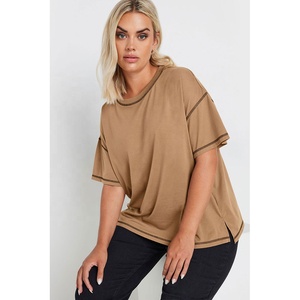 Camiseta de Cuello Redondo para Mujer, Uso Diario, Manga Corta, Tela Jersey Suave, Top Informal, Fabricante de Ropa Personalizada, Proveedor Mayorista - Product Image 4