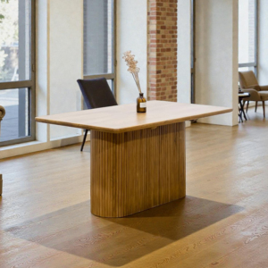 Mesa de Comedor Rectangular de Madera de Teca Hecha a Mano de Estilo Moderno y Minimalista de Lujo para 4 Personas, Muebles para el Hogar, Apartamento, Hotel, Resistente al Agua - Product Image 1