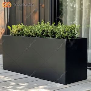 Jardinière carrée moderne en acier galvanisé noir de 133 L, bac à plantes en métal, bac à légumes, bac à fleurs, pour l'extérieur et l'intérieur - Product Image 3