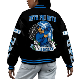 Zeta Phi Beta 1920 azul blanco hermandad ZPB Greek Life Varsity Letterman chaqueta Chenille Patch Founders Edition - Product Image 2