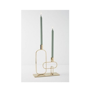 Porte-bougie élégant en métal filaire avec finition noire, adapté au salon, à la chambre à coucher, à la salle à manger et à l'espace de méditation - Product Image 4