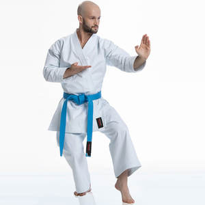 Conception de logo personnalisée privée Uniforme d'arts martiaux Karaté Couleur personnalisée 100% coton Unisexe Bleu ciel Ceinture Séchage rapide Respirant - Product Image 6