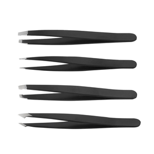 Haute qualité fibre pointe forme couleur unie pince à cils étiquette privée degré pointu cils pince à épiler Kit - Product Image 5