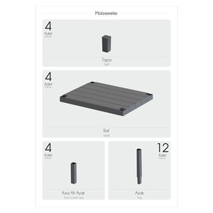 3-Tier Shelved Vegetable Rack Set, Potato, Onion, Garlic Grey Storage <b>Box</b> and 4-Tier Ombeg <b>Shelf</b> Set - Product Image 5
