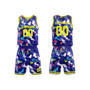 Ensemble d'uniformes de basketball sur mesure OEM grande taille, respirant, séchage rapide, antibactérien, design par sublimation, pour entraînement masculin - Product Image 4