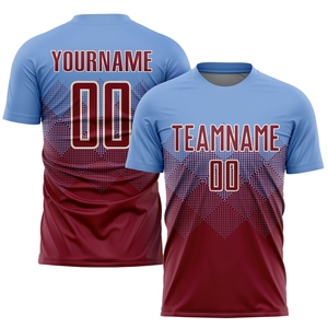Vente en gros directe OMMIZ INDUSTRY, maillot de football personnalisé en sublimation, formes géométriques rouge feu et noir - Product Image 2